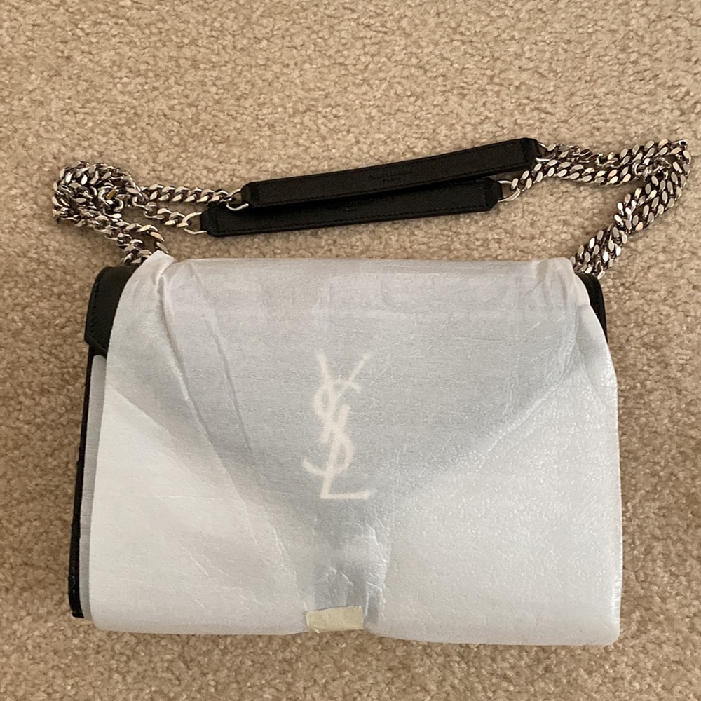 Ysl Medium Envelope Bag Black/Silver - image 8